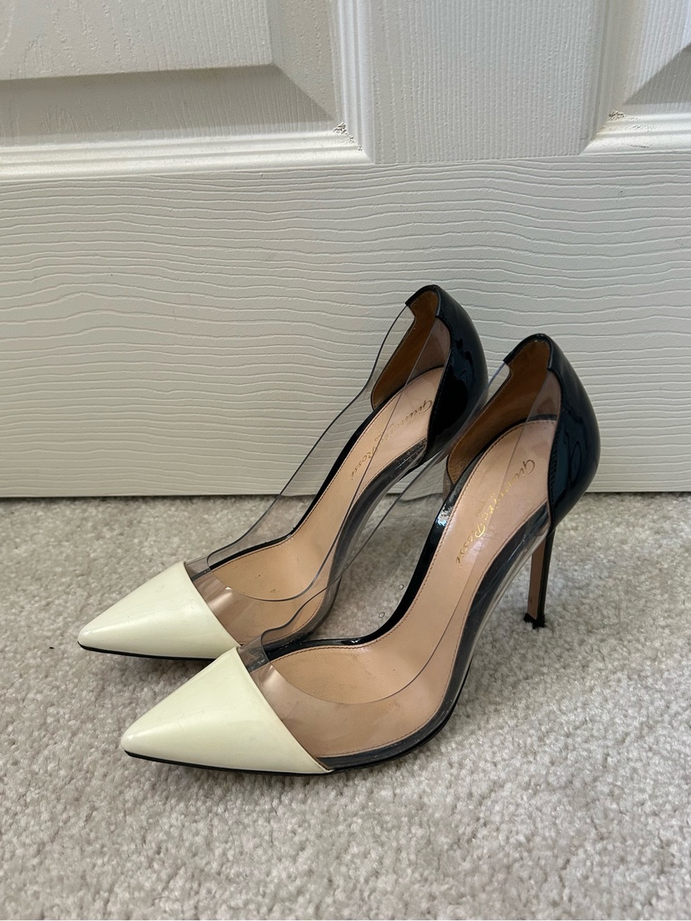 Gianvito Rossi Plexi Heels in Black and White